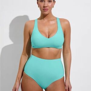 Left On Friday Hi Tide Bikini Bottom in Drift (aqua) sz XL High-Waisted